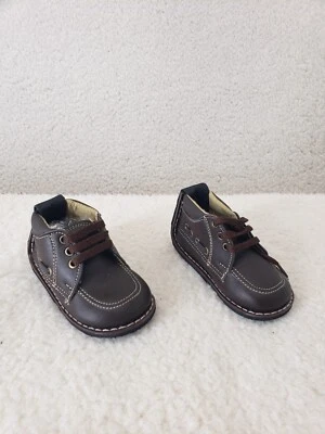 Heidi Bebé Niños Zapatos 18 Marrón Con Cordones Ojales Informales Cómodos Calce Clásico Foto 1 de 4