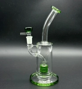 8.5'' Green Glass Bong Heavy Water Pipe Glass Hookah Smoking Bong with 14mm Bowl - Picture 1 of 10