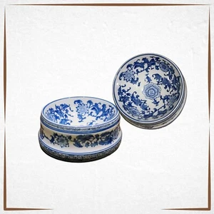 Chinoiserie Pet Bowl Small - for Small Dogs and Cats Ceramic High Quality - Picture 1 of 5
