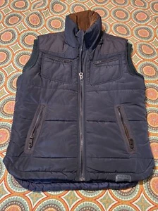 Diesel Industry Vest Men’s Medium Jacket Blue Pockets Military Puffer Full Zip - Picture 1 of 19