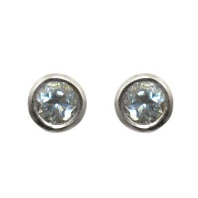  Earrings Blue Topaz Stud 9ct Gold  Yellow White Rose UK Hallmarked   ER376BT  - Image 1 of 4