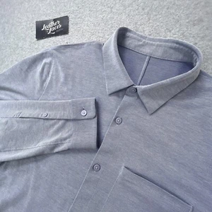 Lululemon Shirt Mens Medium M Blue Long Sleeve Commission Stretch Airing Easy - Picture 1 of 10