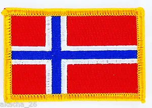 PATCH PATCH EMBROIDERY NORWAY FLAG BADGE HEAT STICKER NEW FLAG PATCH - Picture 1 of 1