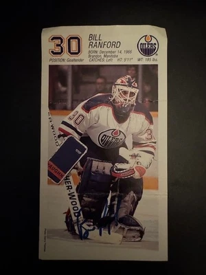BILL RANFORD ORIGINAL AUTOGRAMM EDMONTON OILERS - Bild 1 von 2