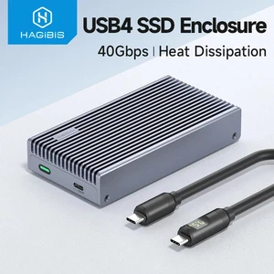 Hagibis 40Gbps USB4 M.2 NVMe SSD Enclosure LED Display Thunderbolt 4/3 Case - Picture 1 of 7