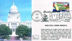 Toms Cachets 3599 Greetings from America Rhode Island Capitol  Providence - Picture 1 of 1