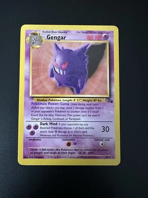 Pokemon Fossil Non Holo Gengar 20/62 - Image 1 of 2