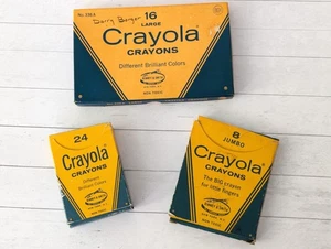 Lote De Colección Crayones Crayola Nº336 Nº242 Nº80 Binney & Smith NY Caja Retro  - Imagen 1 de 11