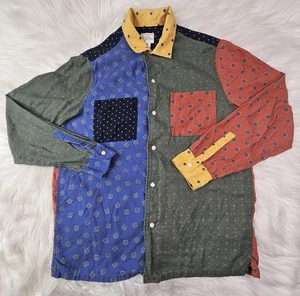 Every Stitch Considered J. CREW Colorblock Multi Print Shirt (S) Wool Blend - Picture 1 of 8