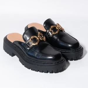 Mocasines Circus by Sam Edelman Elena para mujer con suela mula negros sin cordones talla 5 - Imagen 1 de 7