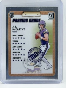 2024 Panini Donruss Optic J.J. McCarthy Rookie Passing Grade RC #6 Vikings - Picture 1 of 2