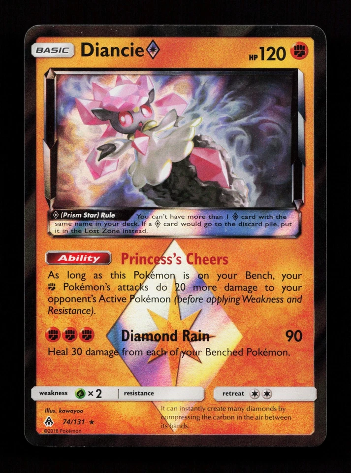 Diancie Prism Star 74/131 Prism Rare SM - Forbidden Light Pokémon Card - Image 1 of 2