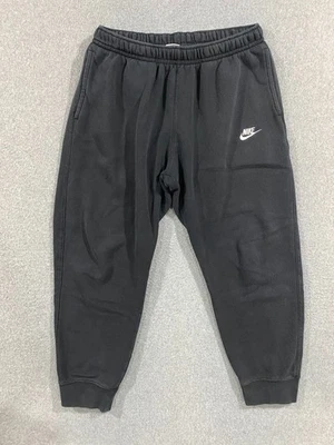 Calça de moletom Nike masculina grande jogger preta academia atlética cordão logotipo lã - Imagem 1 de 4