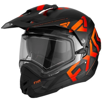 FXR Torque X Team Snowmobile Helmet Electric Shield Sun Shade QRS Black/Orange — 第 1/4 张图片