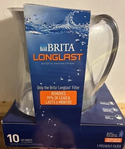 Brocca acqua Brita Longlast Monterey 10 tazze nuvola bianca con filtro nuova sigillata - Foto 1 di 4