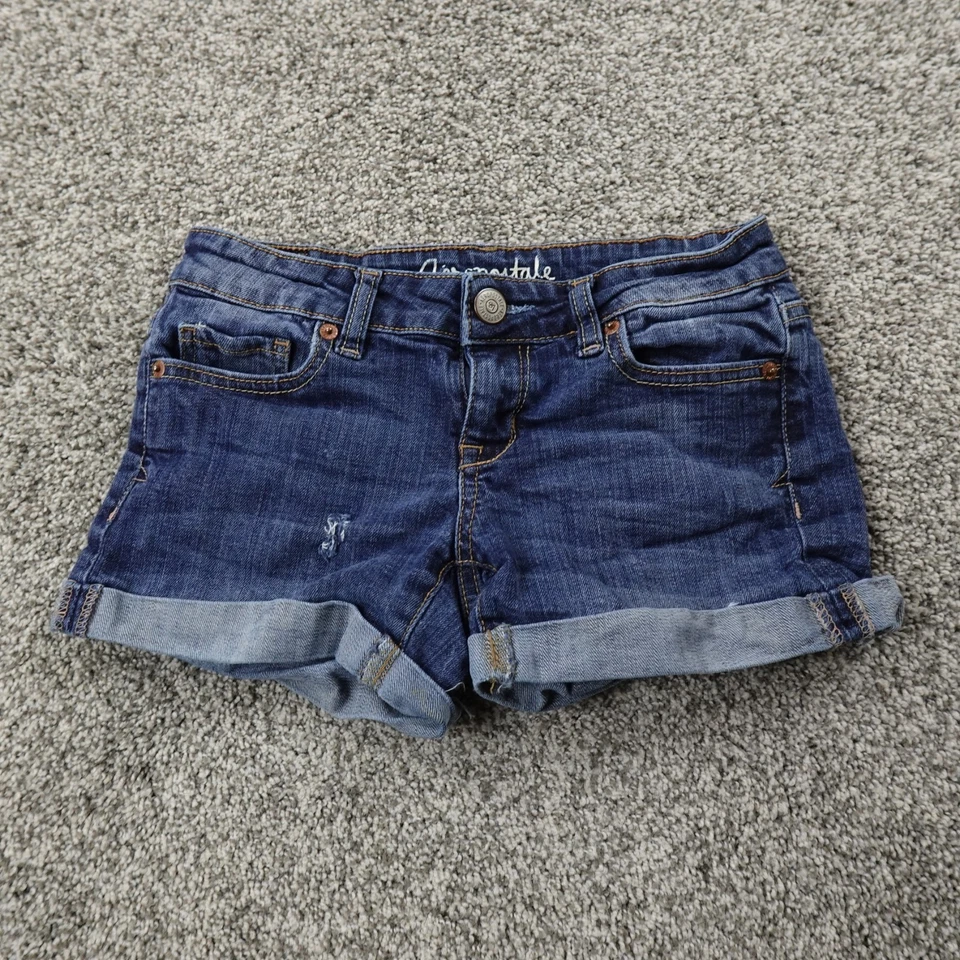 Pantalones Cortos Aeropostale Para Mujer 00 Azul Denim Jean Tiro Ultra Bajo Mini Micro Midi Y2K Foto 1 de 4