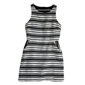 Vestido BANANA REPUBLIC Negro Blanco Rayas Sin Mangas Corte Línea A Talla 10 - Imagen 1 de 9