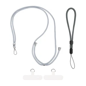 Phone Lanyards 2Pcs - 1Pcs 30" Neck Strap, 1Pcs Wrist Strap with Pad, Gray - Zdjęcie 1 z 7