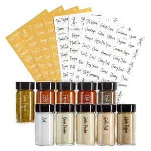 Talented Kitchen 272 Spice Labels Stickers, Clear Spice Jar Labels Preprinted - Picture 1 of 10