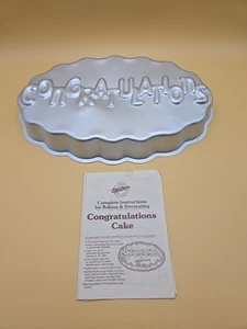 Vintage Wilton Congratulations Aluminum Cake Pan 1986 #2105-3523 - Picture 1 of 9