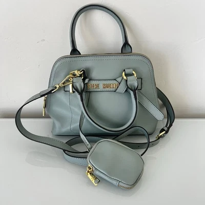 Steve Madden Purse Crossbody Aqua Dome Handbag Pockets Zip Around  - Image 1 of 4