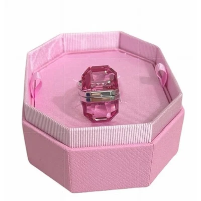 Swarovski Lucent ring Magnetic closure, Pink, Rhodium plated Size 58/8 - Image 1 of 4
