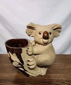 Vintage Royal Haeger Keramik Koala Übertopf strukturiert braune Glasur - Bild 1 von 8
