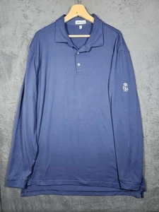 Peter Millar Lyons Long-sleeve Performance Polo Navy Men's Size XL Goodwood Golf - Picture 1 of 21