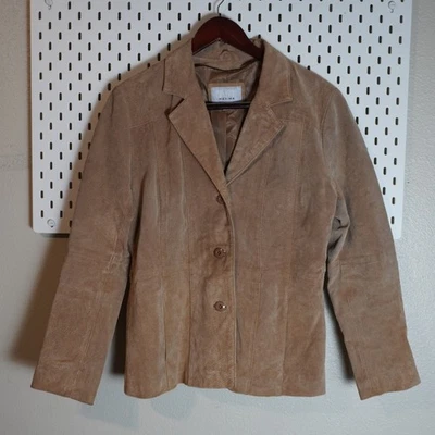 Chaqueta Blazer Wilson's Cuero Máxima Gamuza Mujer Talla L Bronceado Carrera Foto 1 de 4