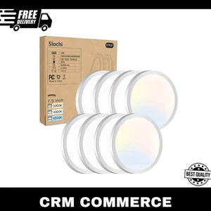 8PACK LED Flush Mount Ceiling Light Fixture, 3000K-4000K-6500K & 100W Equival... - Picture 1 of 6