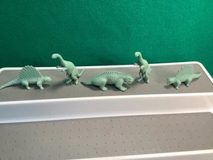 Marx 1950s Green Small Mold Dinosaurs Vtg Prehistoric Playset Lot of 5 - Picture 1 of 4