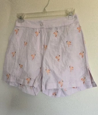 stella mccartney Kids Girl  12 Years Old Shorts Embroidered Flamingos. Linen  - Image 1 of 4