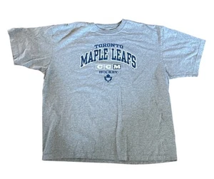 Toronto Maple Leafs T-Shirt Reebok CCM Hockey Gray Mens XL Cotton Blend NHL - Picture 1 of 5