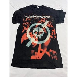 T-shirt Twenty One Pilots Vessel epoca nera grafica fascia teschio maglietta uomo taglio etichetta - Foto 1 di 4