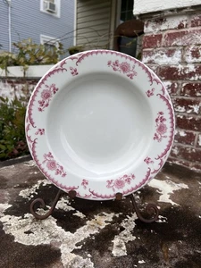 Vintage Shenango China Restaurant Ware Chardon Rose Red 9” Dinner Plate USA Made - Picture 1 of 12