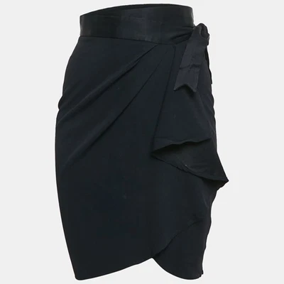 Falda envolvente Moschino azul marino satén con volantes M Foto 1 de 4