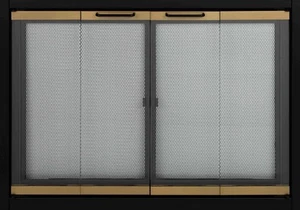 Pleasant Hearth AT-1000 Ascot Fireplace Glass Door – Black Steel Frame-Stylish ! - Picture 1 of 1