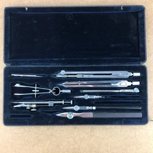 Vintage Bavarian Drawing Tools Factory Drafting Compass Set Nurnberg AG Germany - Picture 1 of 11
