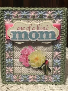 MAMA / MUTTERTAG / FAMILIE NEU HANDGEFERTIGT KUNSTSTOFF LEINWAND TASCHENTUCH BOX ABDECKUNG - WÜRFEL - Bild 1 von 7