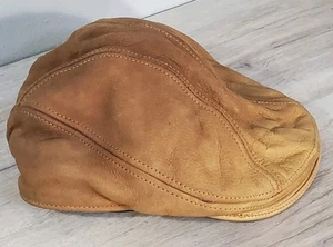 Dobbs Genuine Leather Hat Cap. Men's Small Medium. Newsboy Cabbie Gatsby Fashion - Picture 1 of 7