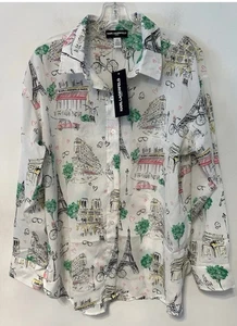 Nueva Blusa Mujer Karl Lagerfeld Paris Abotonada Talla M Mangas Largas - Imagen 1 de 3