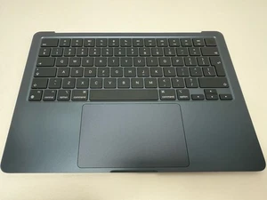 Apple Macbook Air 13 A3113 8611 Palmrest M3 Keyboard Trackpad 2024 Midnight - Picture 1 of 8