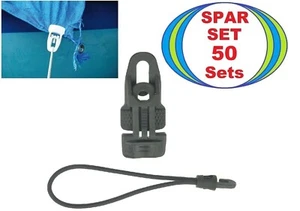 50 Holdon Midi Clip Banner Planen Spanner schwarz + 18 cm x Ø4 Spann Gummi Haken - Bild 1 von 17