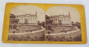 Tarjeta fotográfica vintage Stereoview montaje St. Vincent edificio de arte ciudad de Nueva York - Imagen 1 de 4