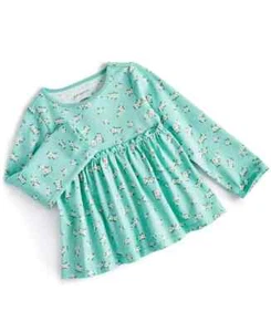First Impressions Delicate Ditsy Tunic Baby Girl 3-6Mos Porcelain Green Pullover - Picture 1 of 14