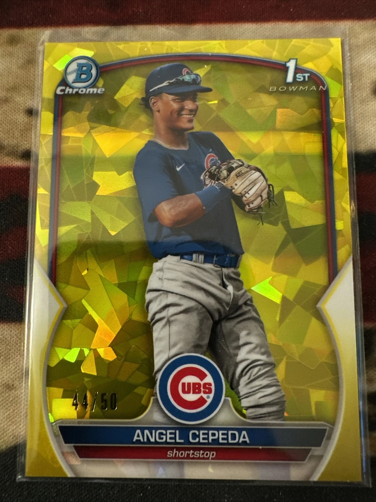 2023 Bowman Chrome Sapphire Angel Cepeda Gold Refractor #/50 SP Cubs BCP-205