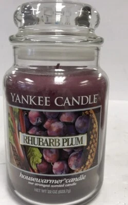 Yankee Candle - RHUBARB PLUM - 22 oz - Great Fruit Scent!! - HARD TO FIND!! Rare - Image 1 of 3