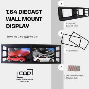 Diorama espositore doppio montaggio a parete 1:64 Hot Wheels & Diecast - stampato in 3D - Foto 1 di 3
