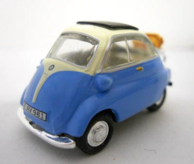 Hongwell BMW Isetta 250 Miniatura Modelo Coche Escala 1/72 Azul Plástico Lote #131 Foto 1 de 4