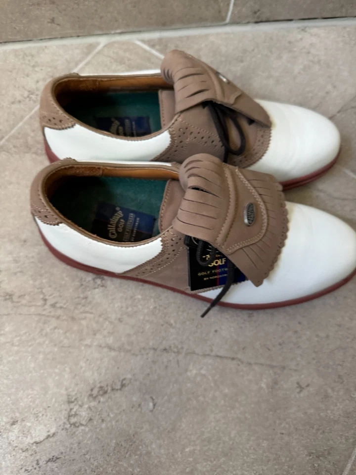 Zapatos con cordones Callaway Golf by Nordstrom para mujer blancos marrones talla 7,5 M Foto 1 de 4